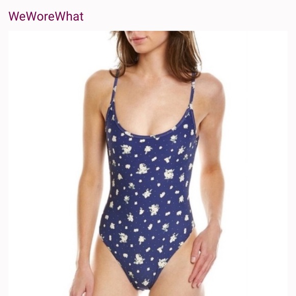 WeWoreWhat Navy Floral Swimsuit